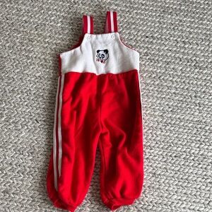 Vintage Red and White Kids Overalls